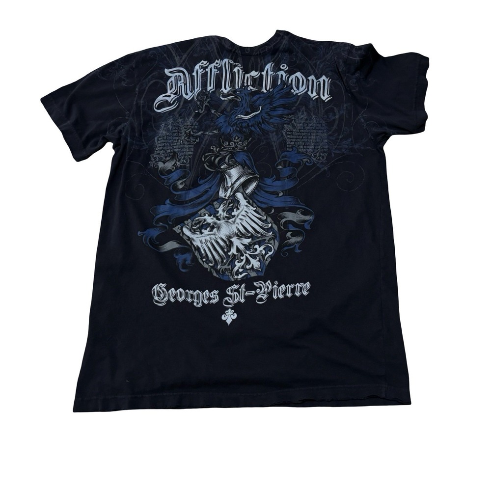 Vintage Y2K Affliction Men's UFC Signature Series George Saint Pierre T Shirt XL